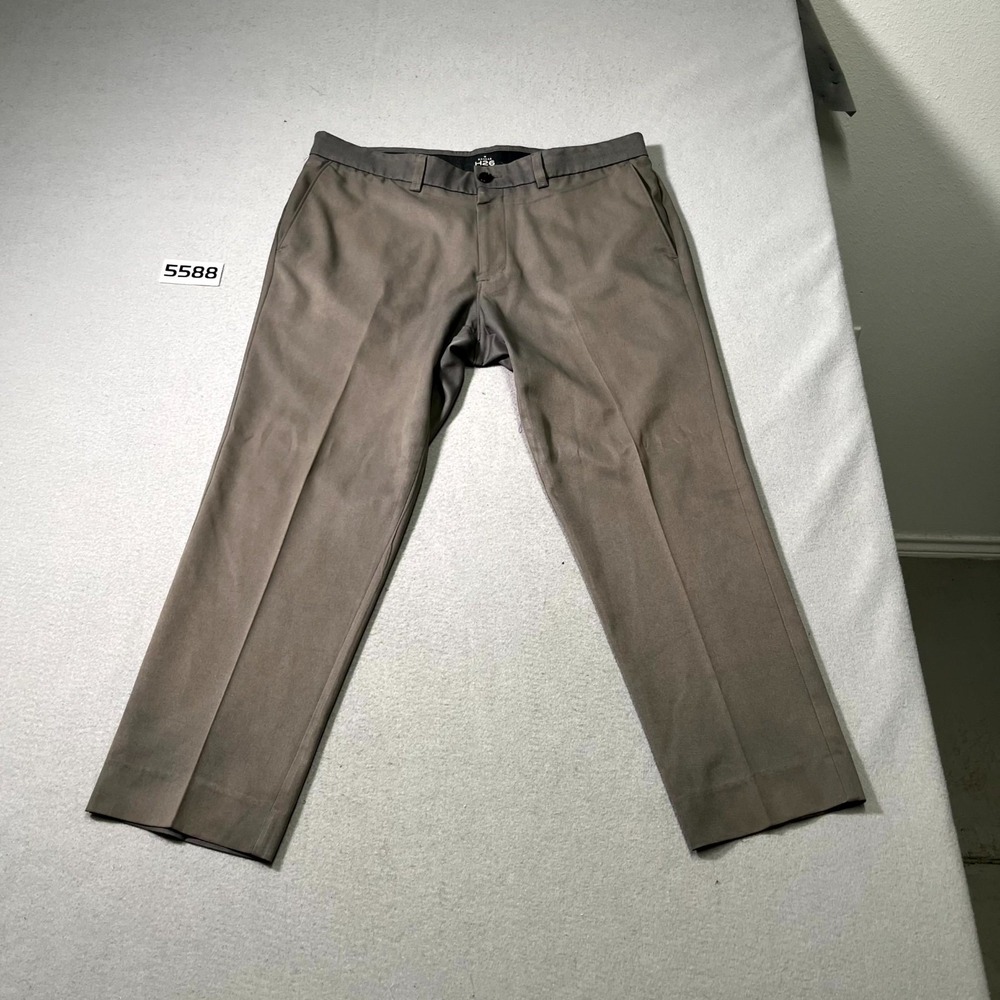Haggar H26 Dress Pants Mens 36x30 Gray Pockets Flat Front Career Formal Business